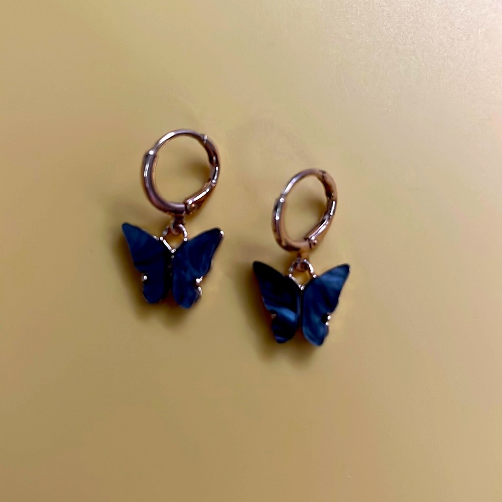 Gold butterfly earrings!